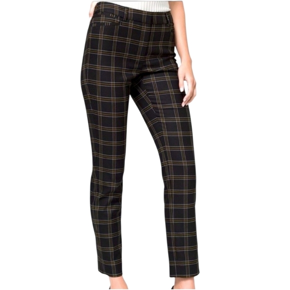 White House Black Market Pants - WHBM Black Plaid Slim Ankle Pants Size 8‎